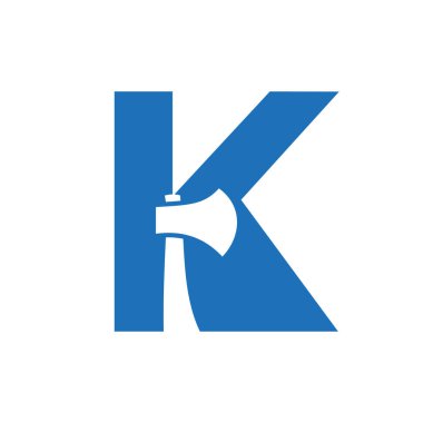 Initial Letter K Axe Logo Design Vector Template. Axe Logo Symbol
