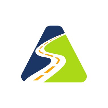 Letter A Transportation Logo Based On Road Path Symbol Vector Template