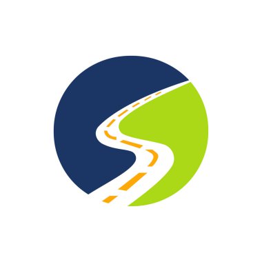Letter O Transportation Logo Based On Road Path Symbol Vector Template