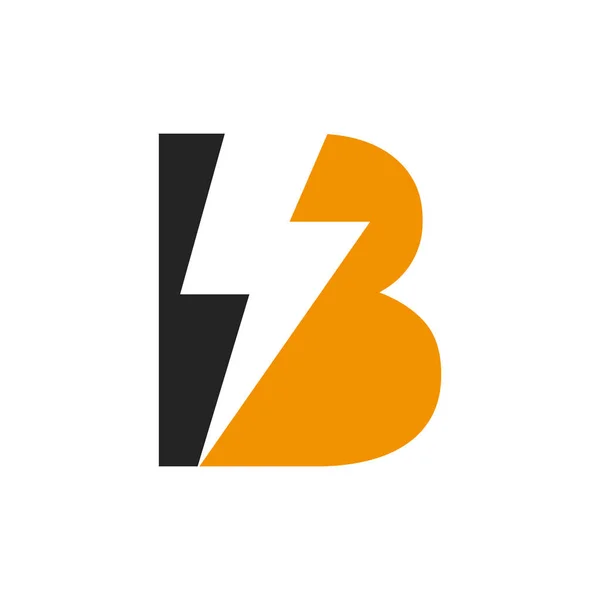 Letter B Electric Logo Concept With Power Icon, Volt Thunder Symbol Vector Template