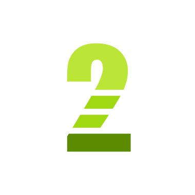 Initial Letter 2 Logo Design Template. 2 Letter Logo Design with Creative, Modern Gradient Style