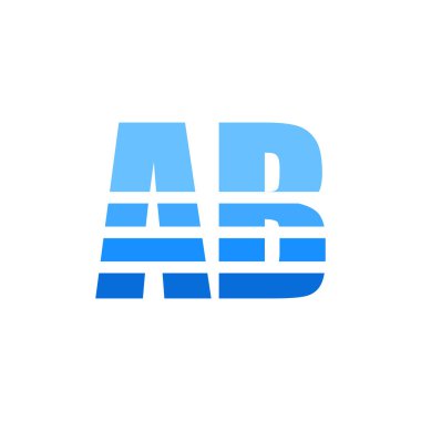 Initial Typography Letter AB Logo Design Template Design with Creative, Modern Gradient Style