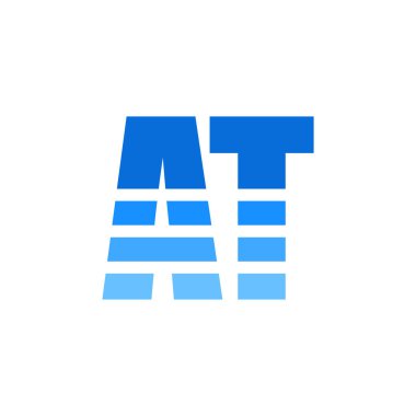 Initial Typography Letter AT Logo Design Template Design with Creative, Modern Gradient Style