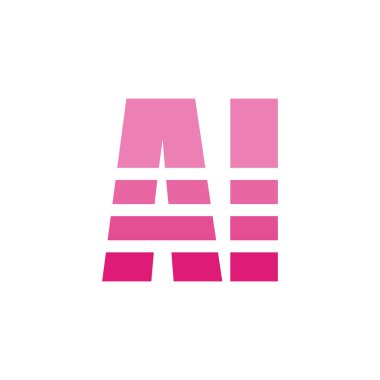 Initial Typography Letter AI Logo Design Template Design with Creative, Modern Gradient Style