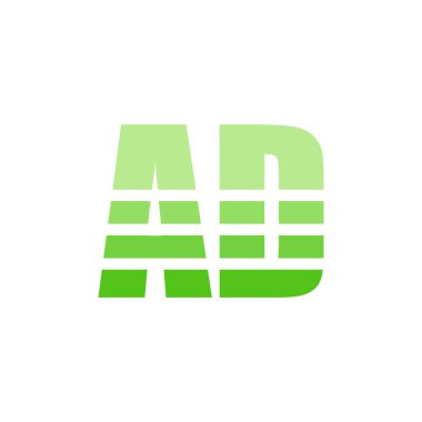 Initial Typography Letter AD Logo Design Template Design with Creative, Modern Gradient Style