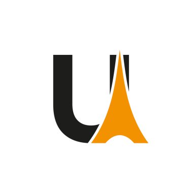 Initial Minimal Letter U Paris Logo Vector Symbol On White Background