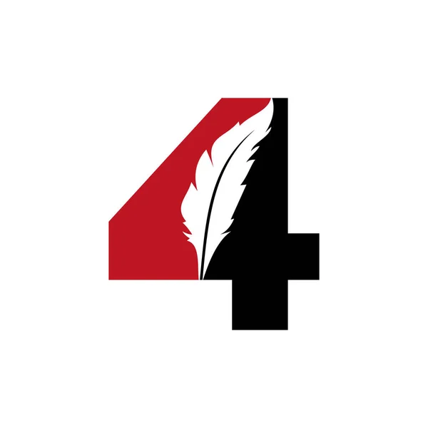 Feather Logo Letter Vector Template Law Logo Bird Feather Symbol — Stock Vector