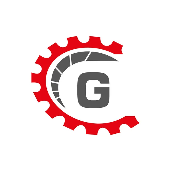 Logo Automobilového Průmyslu Písmeno Koncept Logotyp Opravy Auta Šablona Vektoru — Stockový vektor