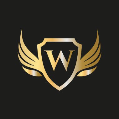 Ulaşım logosu sembolü için W harfi alfabesindeki ilk kanat logosu