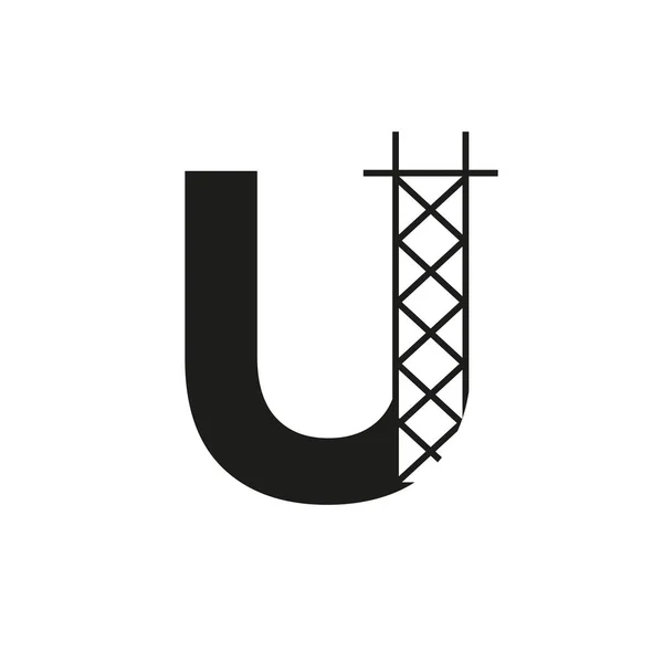 Логотип Начального Строительства Здания Букве Алфавитная Концепция Символом Архитектуры — стоковый вектор