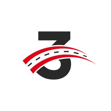 3 Harf Konseptinde ilk ulaşım logosu. Minimal 3 Harf Yolu Logo Tasarım Şablonu