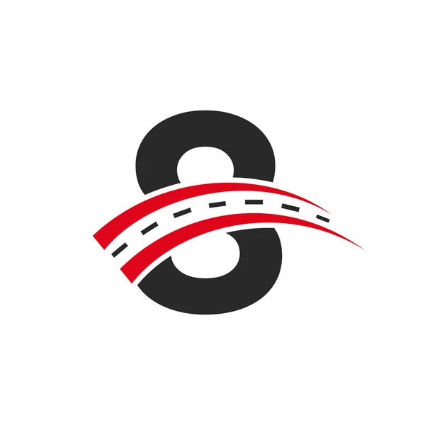 Logo Trasporto Iniziale Letter Concept Modello Design Del Logo Stradale — Vettoriale Stock
