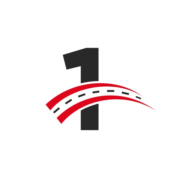 Logotipo Transporte Inicial Letra Concepto Plantilla Mínima Diseño Logotipo Carretera — Vector de stock