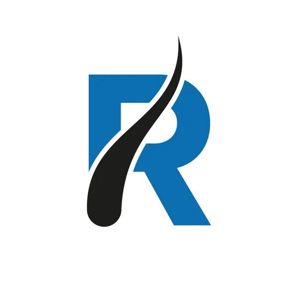 Harf R Saç Tedavi Logosu, Saç Nakli Logosu Tasarım Vektörü Şablonu