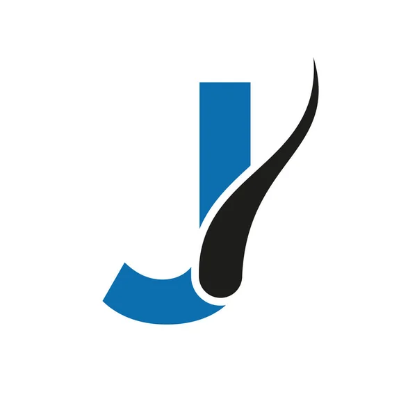Levél Hajkezelés Logó Hajátültetés Logo Design Vector Template — Stock Vector