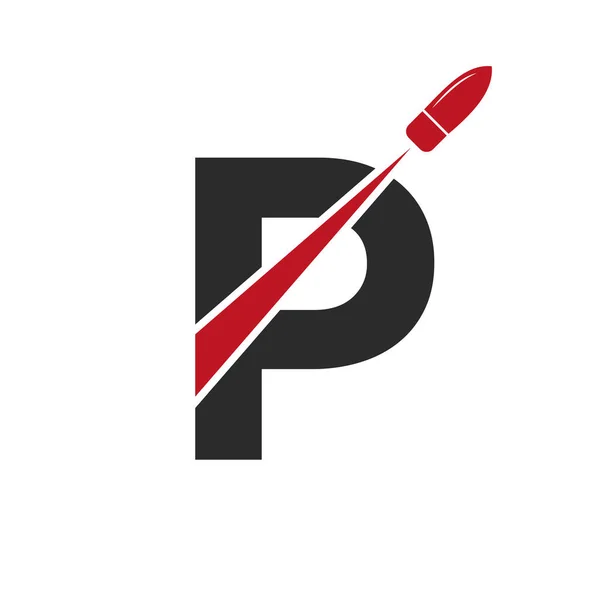 Αρχικό Γράμμα Shot Bullet Λογότυπο Διάνυσμα Έννοια Πρότυπο Για Λογότυπο — Διανυσματικό Αρχείο