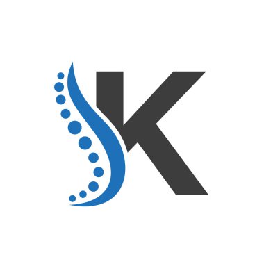 Sağlık Sigortası için K Harfi Vektör Şablonu üzerindeki başlangıç DNA logosu