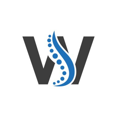 Sağlık Sigortası için W harfi vektör şablonuna ilk DNA logosu