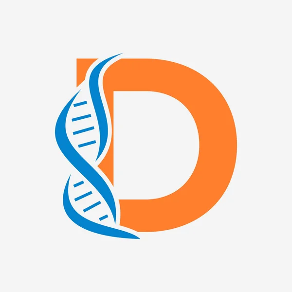 Sağlık Sigortası için D harfi vektör şablonuna ilk DNA logosu