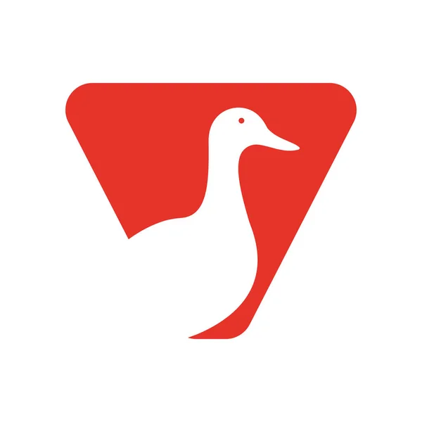 Logo Inicial Del Pato Carta Concepto Espacio Negativo Plantilla Vectorial — Vector de stock