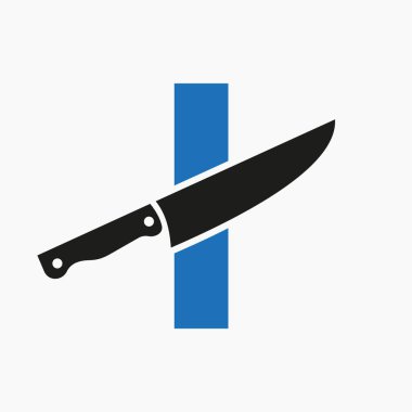 Restoran ve Mutfak Sembol Logosu Konseptinde Bıçak Logosu