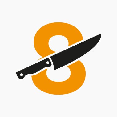 Restoran ve Mutfak Sembol Logosu için Mektup 8 'in Logosu