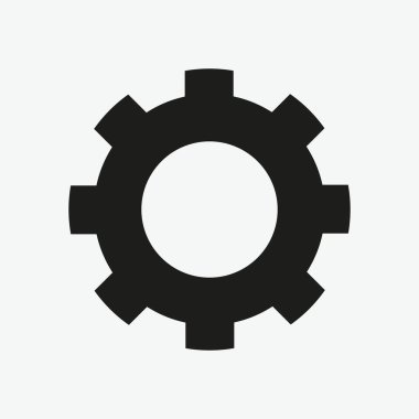 Web, Bilgisayar ve Mobil Uygulama için Gear Simgesi Vektör Şablonu