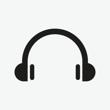 Web, Bilgisayar ve Mobil Uygulama için Kulaklık Simgesi Vektör Şablonu