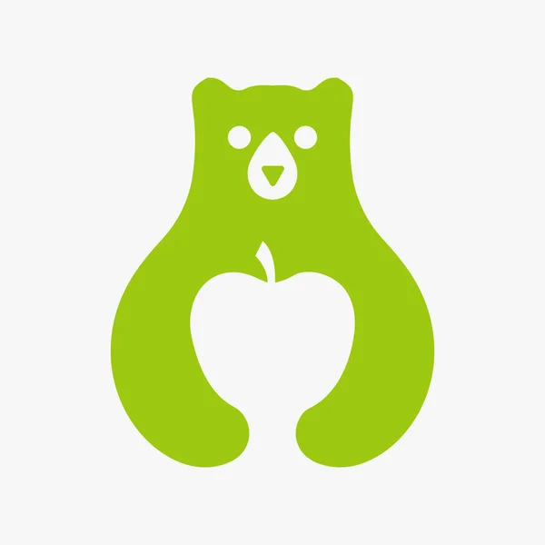 Początkowe Logo Niedźwiedzia Ujemny Wzór Wektora Przestrzeni Kosmicznej Symbol Firmy — Wektor stockowy