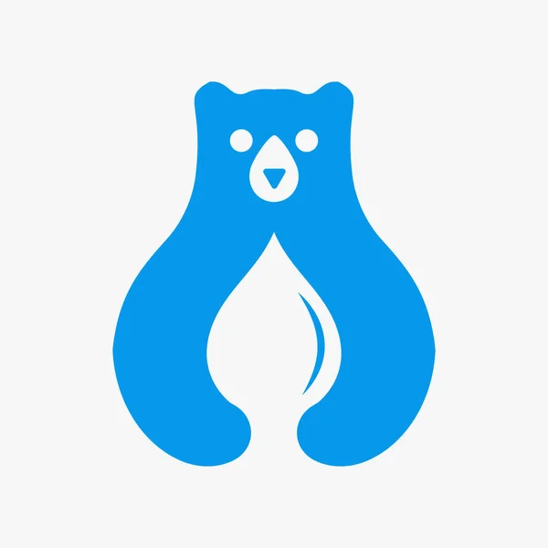 Логотип Медведь Шаблон Отрицательного Космического Вектора Символ Медвежьей Воды — стоковый вектор