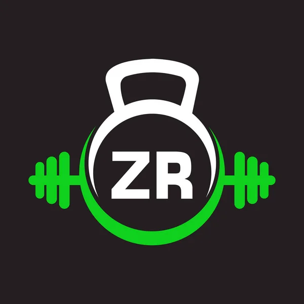 信件Zr健身体操标志概念 适配标志符号矢量模板 — 图库矢量图片