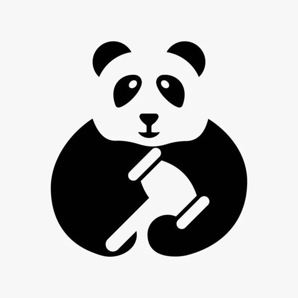 Panda Law Logo Negative Space Concept Vector Template Panda Mit — Stockvektor