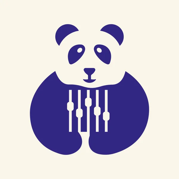 Panda Equalizer Logo Negative Space Concept Vector Template 약자이다 Equalizer — 스톡 벡터