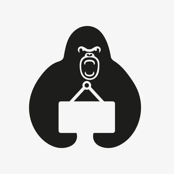 Логотип Gorilla Notice Board Негативный Шаблон Вектора Концепции Космического Пространства — стоковый вектор
