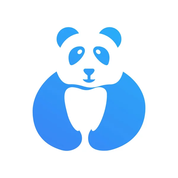 Panda Dental Logo Negative Space Concept Vector Template 약자이다 이빨로 — 스톡 벡터