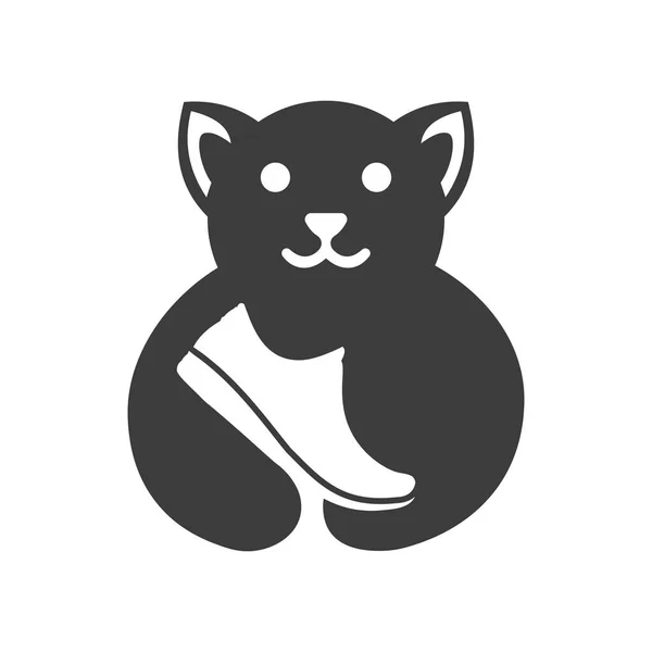 Dog Shoe Logo 스페이스 템플릿 신발의 상징을 — 스톡 벡터