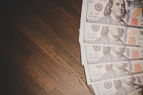 Close Many Banknote 100 Dollar American Currency Bill Cash Money — Φωτογραφία Αρχείου