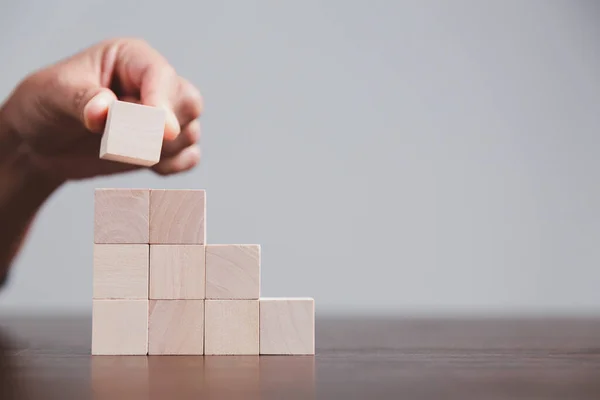 Blank wood cube or wooden block object for background use with copy space. Circle or square box toys for inserting concept icon symbol of business education strategy success. geometry for creativity.