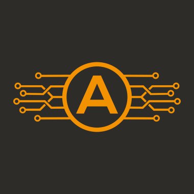 Yuvarlak Şekil vektör şablonlu bir harf logosu Simge logosu