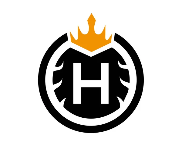 Letter Logo Crown Shape Black White Color — Image vectorielle
