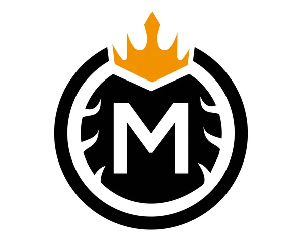 Letter Logo Crown Shape Black White Color — ストックベクタ