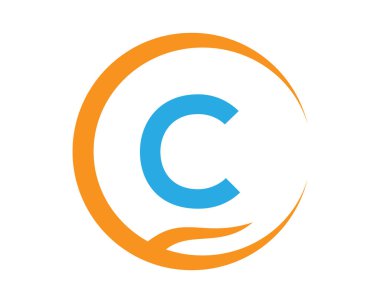 Aşk şekilli C vektör logosu ve Aro illüstrasyon tasarımı izole arkaplan sembolü