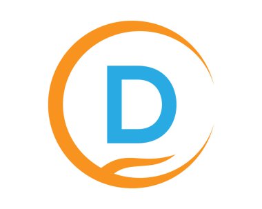 Aşk şekilli D vektör logosu ve Aro illüstrasyon tasarımı izole edilmiş arkaplan sembolü