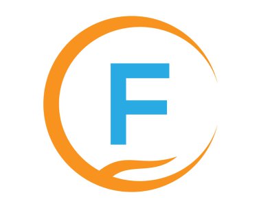 Aşk şekilli F vektör logosu ve Aro illüstrasyon tasarımı izole edilmiş arkaplan sembolü