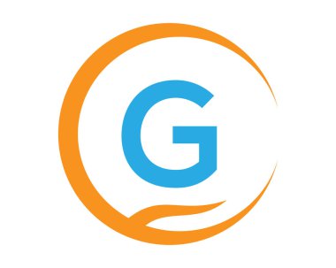 Aşk şekilli G vektör logosu ve Aro illüstrasyon tasarımı izole arkaplan sembolü