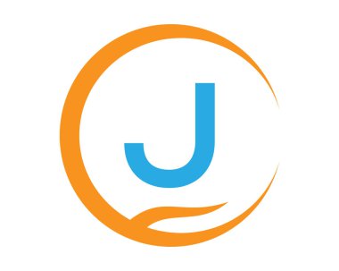Aşk şekilli J vektör logosu ve Aro illüstrasyon tasarımı izole arkaplan sembolü