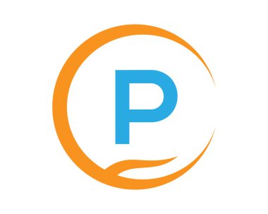 P vector logo icon with love shape and Aro illustration design isolated background symbol