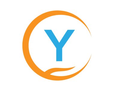 Aşk şekilli Y vektör logosu ve Aro illüstrasyon tasarımı izole arkaplan sembolü