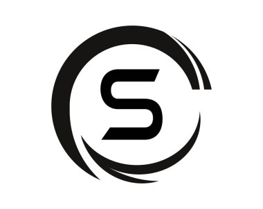 S vektör logo resimleme tasarımı izole edilmiş arkaplan sembolü
