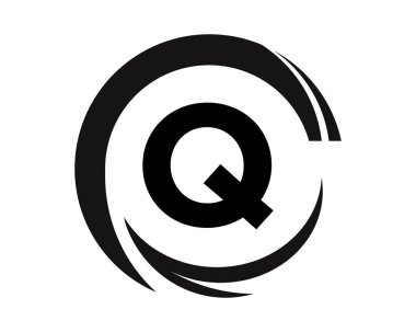 Q vektörü logo resim tasarımı izole edilmiş arkaplan sembolü